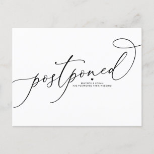 Carte Postale Faire-part Mariage reporté Black Whimsical Script