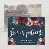 Carte Postale Faire-part Mariage reporté de la marine de Bourgogne (Devant / Derrière)