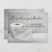 Carte Postale Faire-part Mariage Reporté Drôle Chat Change la Date (Devant / Derrière)