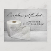 Carte Postale Faire-part Mariage Reporté Drôle Chat Change la Date (Devant)