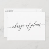 Carte Postale Faire-part Mariage reporté en calligraphie délicate (Devant / Derrière)