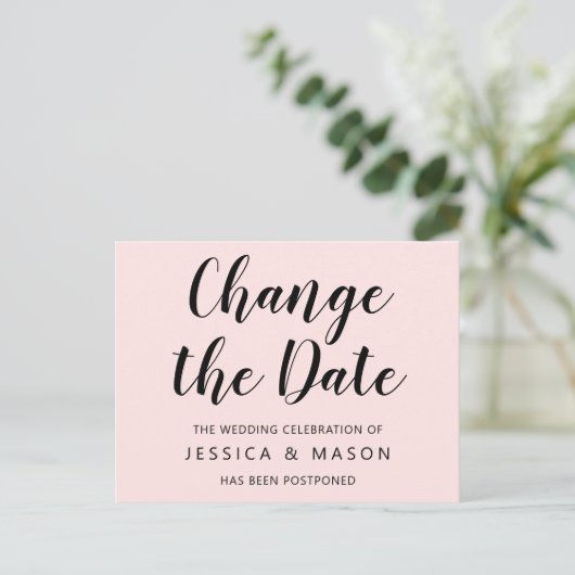 Carte Postale Faire-part Mariage Reporté Modifier La Date (Debout devant)