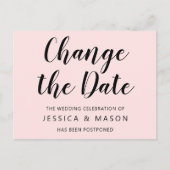 Carte Postale Faire-part Mariage Reporté Modifier La Date (Devant)
