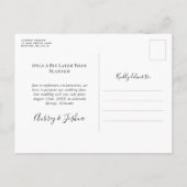 Carte Postale Faire-part Mariage reporté : nœud turquoise marin (Dos)