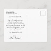 Carte Postale Faire-part Mariage Reporté Simple  (Dos)