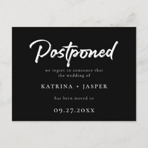 Carte Postale Faire-part Mariage repoussé par le script blanc brossé