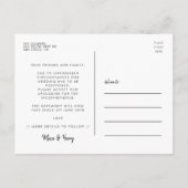 Carte Postale Faire-part mariage retardé (Dos)