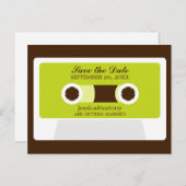 Carte Postale Faire-part Mariage Rétro Mixtape Enregistrer la Date (Devant / Derrière)