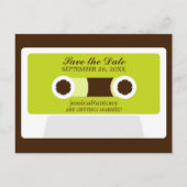 Carte Postale Faire-part Mariage Rétro Mixtape Enregistrer la Date (Devant)