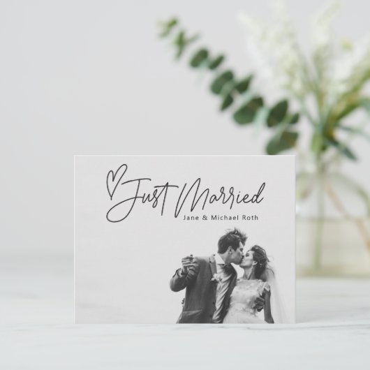 Carte Postale Faire-part Mariage Réussi Mariés à la Fugitive/Mariage (Debout devant)