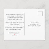 Carte Postale Faire-part Mariage romantique aux fleurs noires, bordeaux et (Dos)