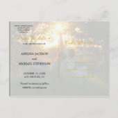 Carte Postale Faire-part Mariage romantique moderne or save the date (Dos)