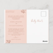 Carte Postale Faire-part Mariage rose de report Gold (Dos)