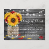 Carte Postale Faire-part Mariage Rose de tournesol rustique Modifier la dat (Devant)