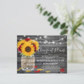 Carte Postale Faire-part Mariage Rose de tournesol rustique Modifier la dat (Debout devant)