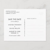 Carte Postale Faire-part Mariage Rustique Bois Bourgogne Enregistrer La Dat (Dos)