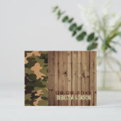 Carte Postale Faire-part Mariage rustique bois western Camo faire part de s (Debout devant)