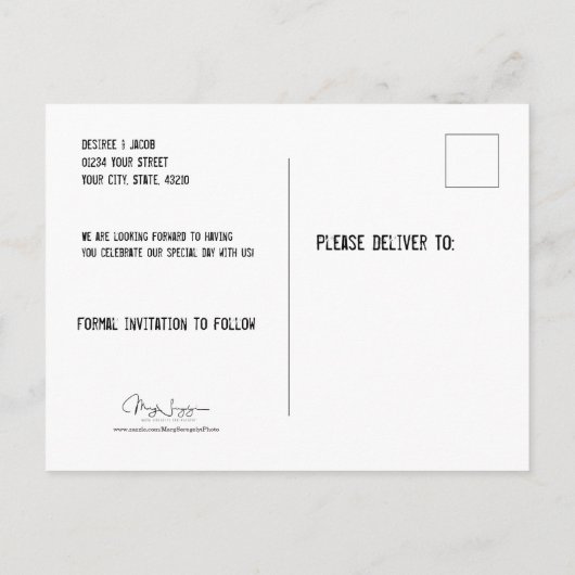 Carte Postale Faire-part Mariage Rustique Crâne De Vache Occidentale Enregi (Dos)