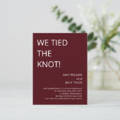 Carte Postale Faire-part Mariage rustique de Bourgogne moderne (Debout devant)