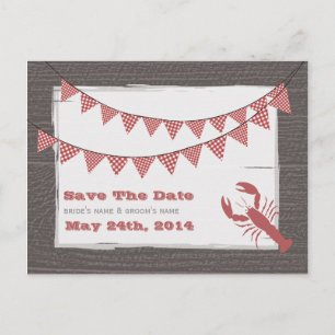 Carte Postale Faire-part Mariage Rustique de Homard et de Bruant Faire Part