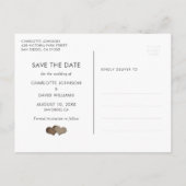 Carte Postale Faire-part Mariage Rustique En Bois Enregistrer La Date Photo (Dos)