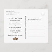 Carte Postale Faire-part Mariage Rustique En Bois Enregistrer La Date Photo (Dos)