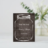 Carte Postale Faire-part mariage rustique mason jar enregistrer la date (Debout devant)