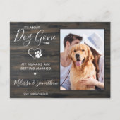 Carte Postale Faire-part Mariage rustique photo drôle animaux de compagnie (Devant)