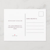 Carte Postale Faire-part Mariage Rustique Rouge Chaîne de bois Lumières Enr (Dos)