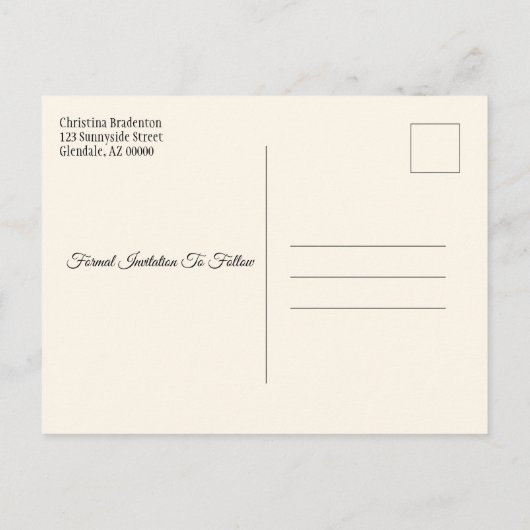 Carte Postale Faire-part Mariage Sauvegarder La Date Automne Feuilles Lueur (Dos)