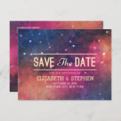 Carte Postale Faire-part Mariage Sauvegarder La Date Galaxie Nébuleuse Cons (Devant / Derrière)