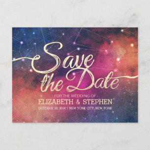 Carte Postale Faire-part Mariage Sauvegarder La Date Galaxie Nébuleuse Cons