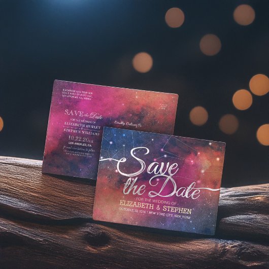 Carte Postale Faire-part Mariage Sauvegarder La Date Galaxie Nébuleuse Cons