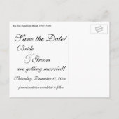 Carte Postale Faire-part Mariage Sauvez la Date ! Le baiser de Gustav Klimt (Dos)