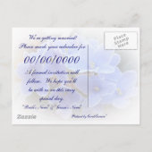 Carte Postale Faire-part Mariage "Sauvez la date" Violets bleus africains (Dos)