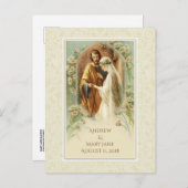 Carte Postale Faire-part Mariage SAVE THE DATE catholique traditionnel (Devant / Derrière)