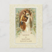 Carte Postale Faire-part Mariage SAVE THE DATE catholique traditionnel (Devant)