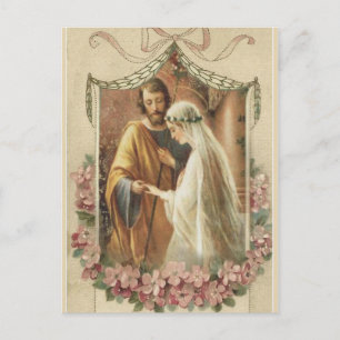 Carte Postale Faire-part Mariage SAVE THE DATE catholique traditionnel