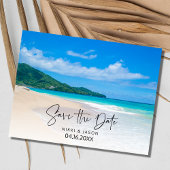 Carte Postale Faire-part Mariage simple à la plage Enregistrer la date