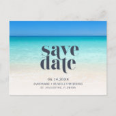 Carte Postale Faire-part Mariage simple à la plage Enregistrer la date (Devant)