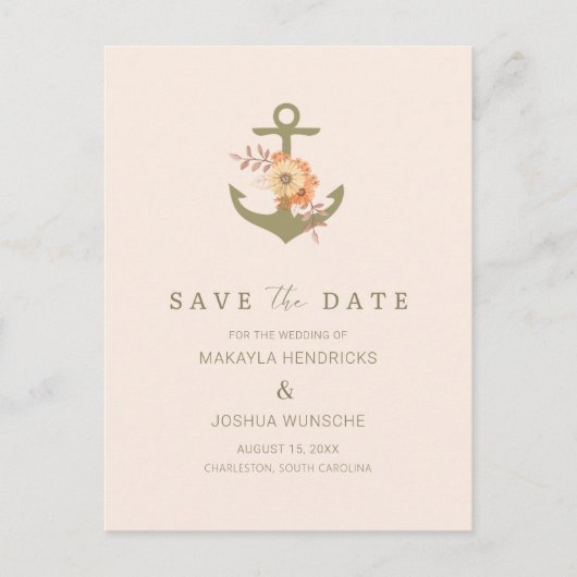 Carte Postale Faire-part Mariage simple Boho Enregistrer la date (Devant)
