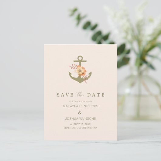 Carte Postale Faire-part Mariage simple Boho Enregistrer la date (Debout devant)