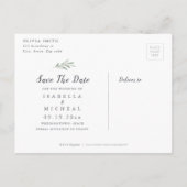 Carte Postale Faire-part Mariage simple calligraphie marine flore rustique (Dos)