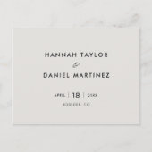 Carte Postale Faire-part Mariage simple Enregistrer la date (Devant)