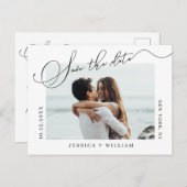 Carte Postale Faire-part Mariage simple et élégant Enregistrer la photo de (Devant / Derrière)