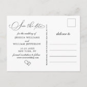 Carte Postale Faire-part Mariage simple et élégant Enregistrer la photo de (Dos)