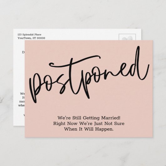 Carte Postale Faire-part Mariage simple repoussé par un vidage (Devant / Derrière)