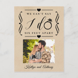 Carte Postale Faire-part Mariage Six Pieds de Distance Report Changement de