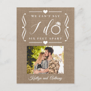 Carte Postale Faire-part Mariage Six Pieds de Distance Report Changement de