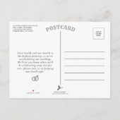 Carte Postale Faire-part Mariage Six Pieds de Distance Report Changement de (Dos)